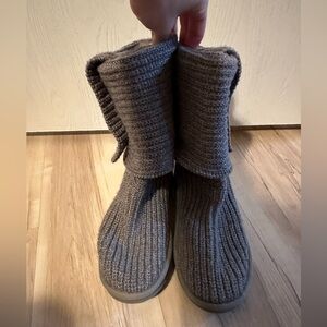 UGG Taupe Knit Boots